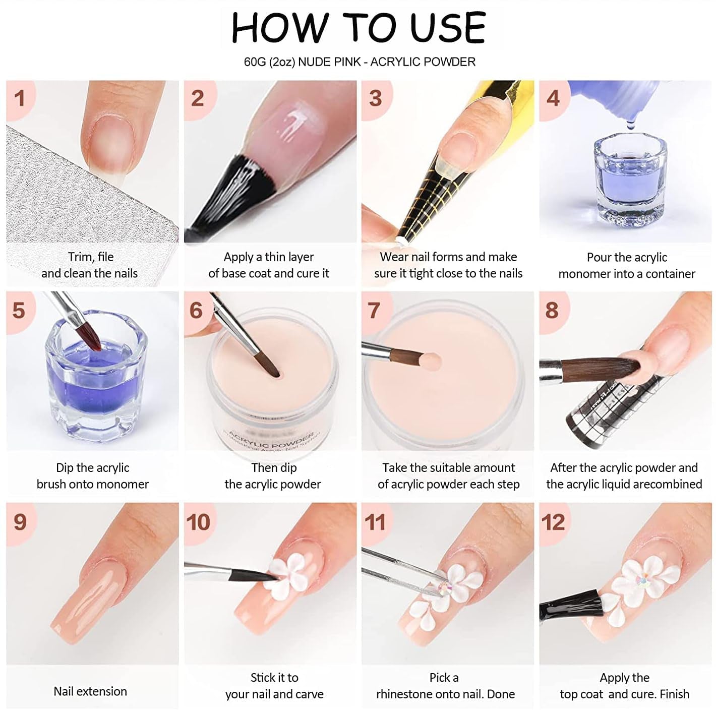 Monomer Acrylic Nail Liquid 6Oz for Acrylic Powder - Professional 180Ml Monomer Acrylic Nail Liquid Acrylic Powder,Acrylic Nail Extension 3D Nail Art - MMA Free,Quick Dry Time Acrylic Nail Liquid