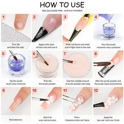 Monomer Acrylic Nail Liquid 6Oz for Acrylic Powder - Professional 180Ml Monomer Acrylic Nail Liquid Acrylic Powder,Acrylic Nail Extension 3D Nail Art - MMA Free,Quick Dry Time Acrylic Nail Liquid
