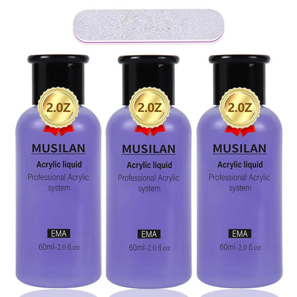Monomer Acrylic Nail Liquid 6Oz for Acrylic Powder - Professional 180Ml Monomer Acrylic Nail Liquid Acrylic Powder,Acrylic Nail Extension 3D Nail Art - MMA Free,Quick Dry Time Acrylic Nail Liquid